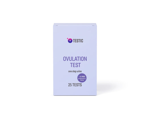 25 Ovulation LH test strips + 5 Free Pregnancy HCG Tests